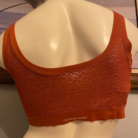 Victoria's Secret Lace Mesh Leopard Print Sports Bra Rust XL NWT Rare Sold Out - Picture 4 of 16